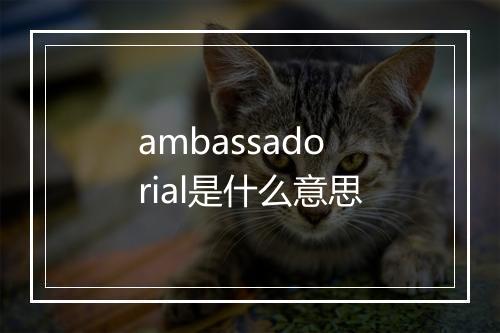 ambassadorial是什么意思