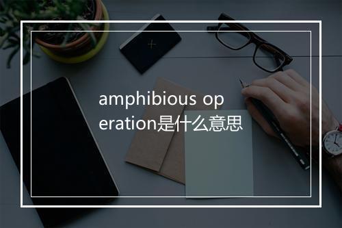 amphibious operation是什么意思