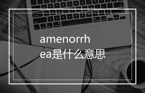 amenorrhea是什么意思