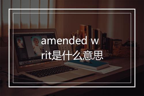 amended writ是什么意思