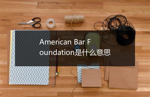 American Bar Foundation是什么意思