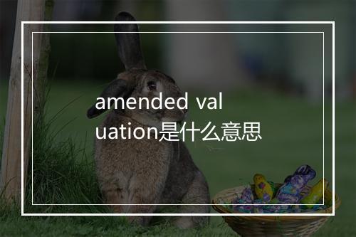 amended valuation是什么意思