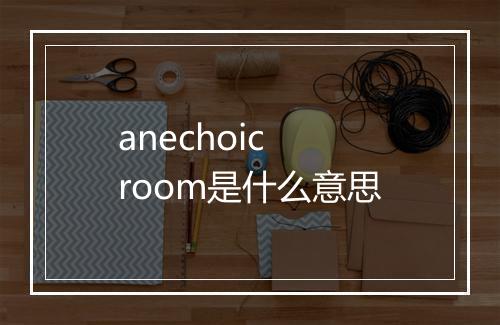 anechoic room是什么意思