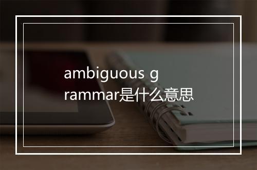 ambiguous grammar是什么意思