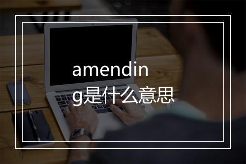 amending是什么意思