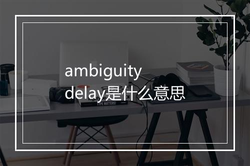 ambiguity delay是什么意思