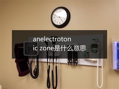 anelectrotonic zone是什么意思