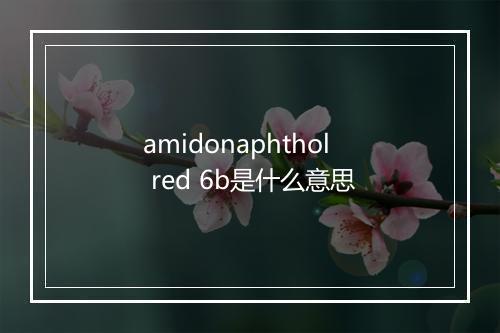 amidonaphthol red 6b是什么意思