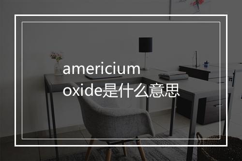 americium oxide是什么意思