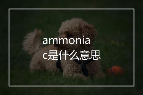 ammoniac是什么意思