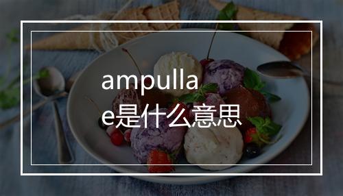 ampullae是什么意思