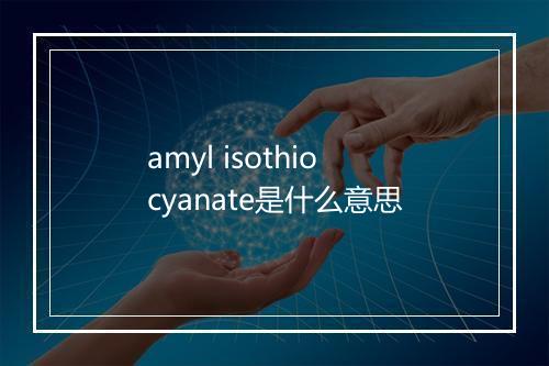 amyl isothiocyanate是什么意思