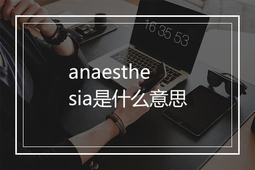 anaesthesia是什么意思