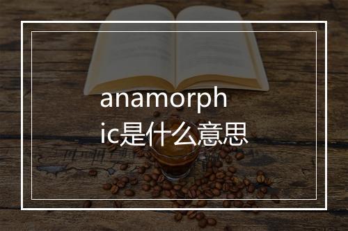 anamorphic是什么意思