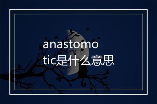 anastomotic是什么意思