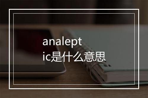 analeptic是什么意思