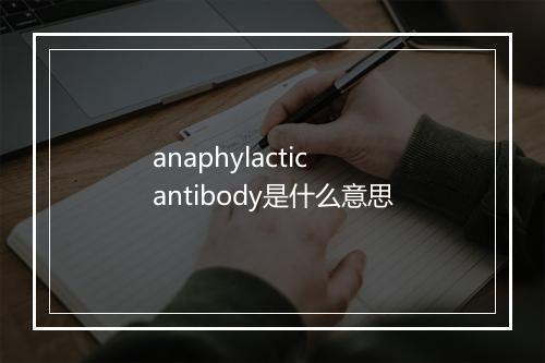 anaphylactic antibody是什么意思