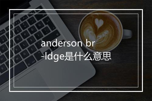 anderson br-ldge是什么意思