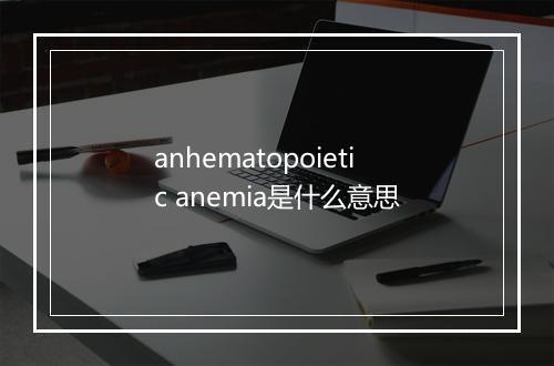 anhematopoietic anemia是什么意思