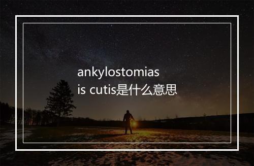 ankylostomiasis cutis是什么意思