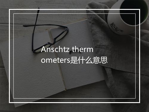 Anschtz thermometers是什么意思