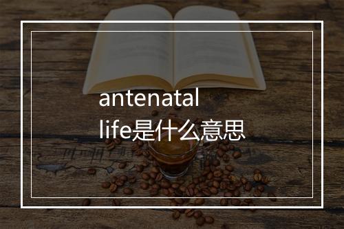 antenatal life是什么意思