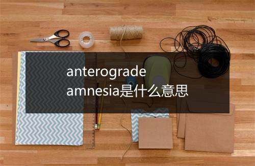 anterograde amnesia是什么意思