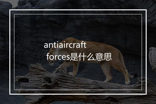 antiaircraft forces是什么意思