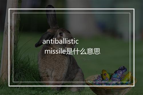 antiballistic missile是什么意思