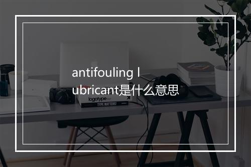 antifouling lubricant是什么意思