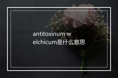 antitoxinum welchicum是什么意思