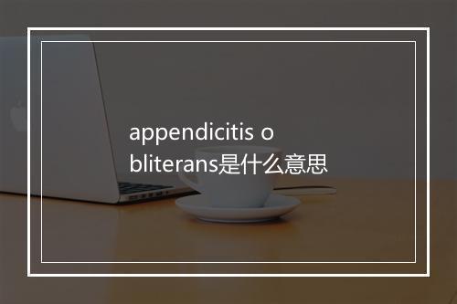 appendicitis obliterans是什么意思