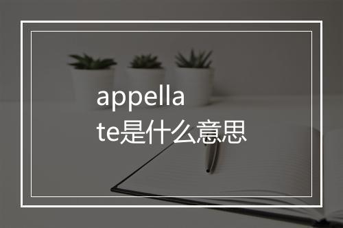 appellate是什么意思