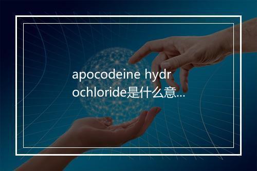 apocodeine hydrochloride是什么意思