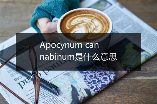 Apocynum cannabinum是什么意思