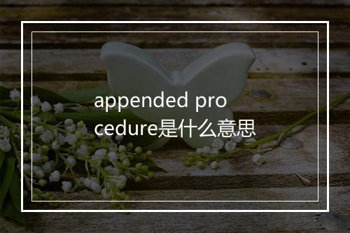 appended procedure是什么意思