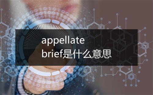 appellate brief是什么意思