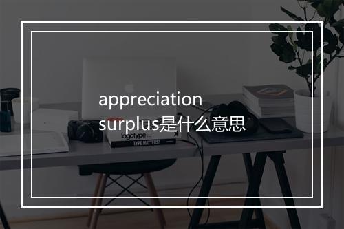 appreciation surplus是什么意思