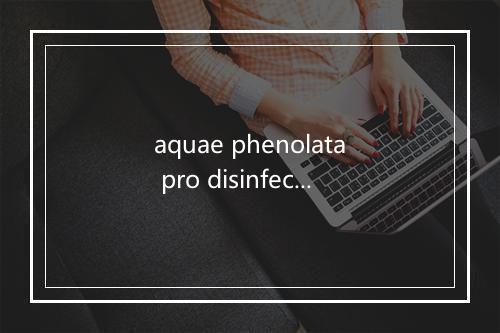 aquae phenolata pro disinfectione是什么意思