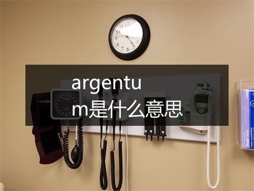 argentum是什么意思