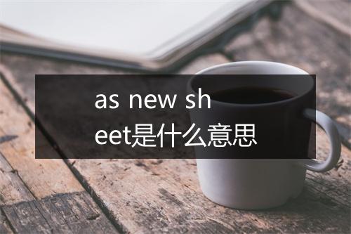 as new sheet是什么意思