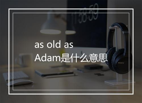 as old as Adam是什么意思