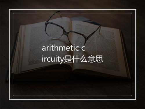 arithmetic circuity是什么意思