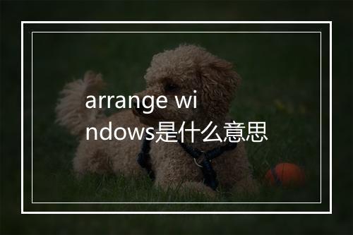 arrange windows是什么意思