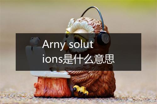 Arny solutions是什么意思