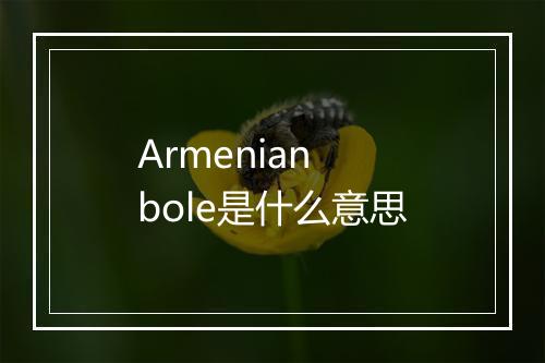 Armenian bole是什么意思