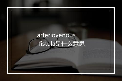 arteriovenous fistula是什么意思