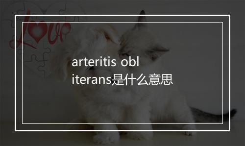 arteritis obliterans是什么意思