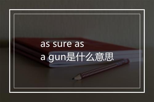 as sure as a gun是什么意思