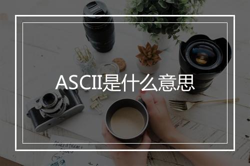 ASCII是什么意思